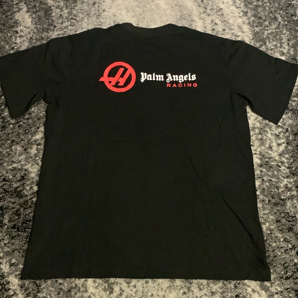 Palm Angels Racing Black & Red Logo T-Shirt Men’s Size Large - Picture 2 of 2
